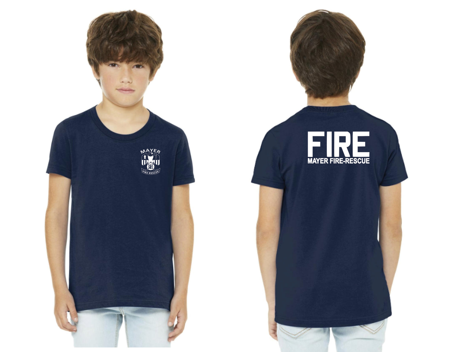 Youth Traditional Front Left Chest Logo w/ Back Logo Variations - Short Sleeve Tee