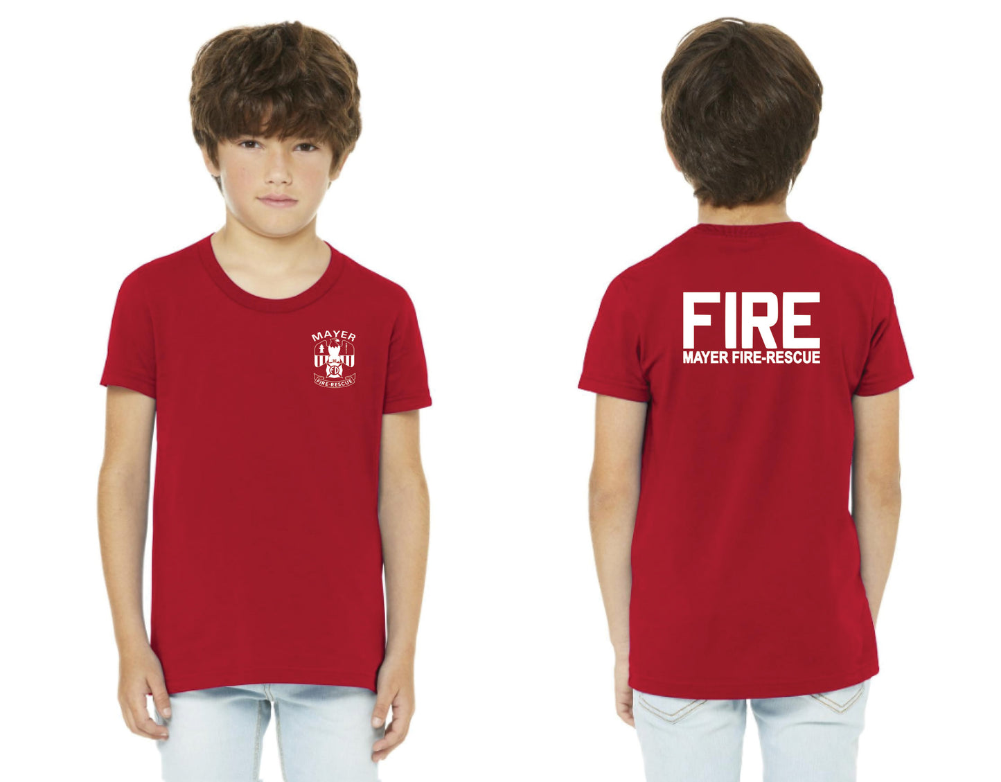 Youth Traditional Front Left Chest Logo w/ Back Logo Variations - Short Sleeve Tee