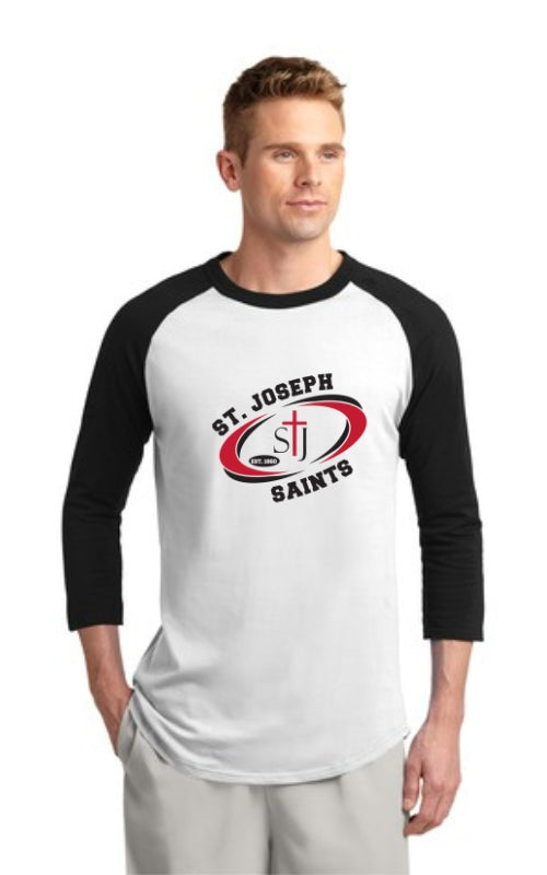 Adult Raglan 3/4 Sleeve Jersey with St Joseph Saints Logo T200