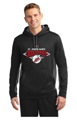 Adult Sport-Wick® Fleece Colorblock Hooded Pullover with Cross Country Logo ST235