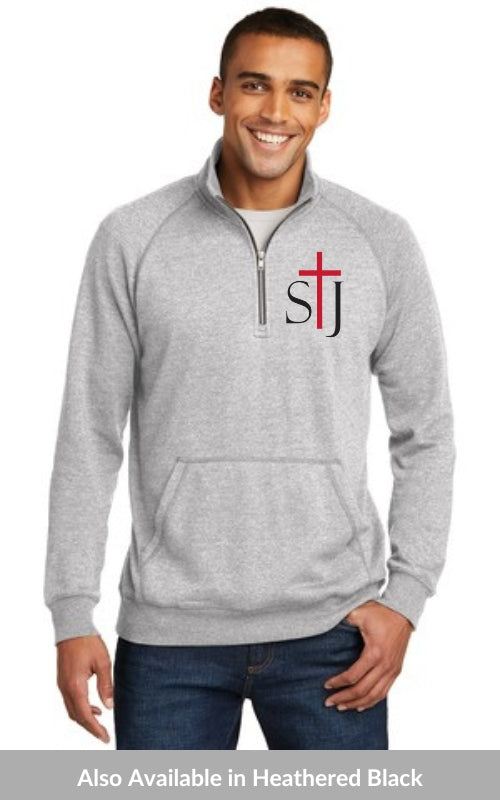 Adult Lightweight Fleece 1/4-Zip Pullover Jacket with Embroidered STJ Logo DM392