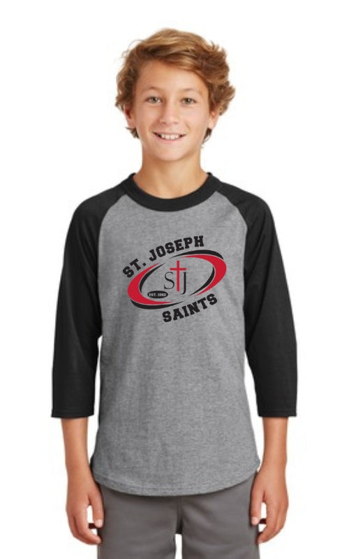 Youth Raglan 3/4 Sleeve Jersey with St Joseph Saints Logo YT200