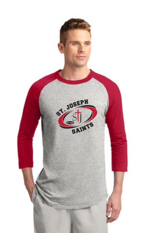 Adult Raglan 3/4 Sleeve Jersey with St Joseph Saints Logo T200