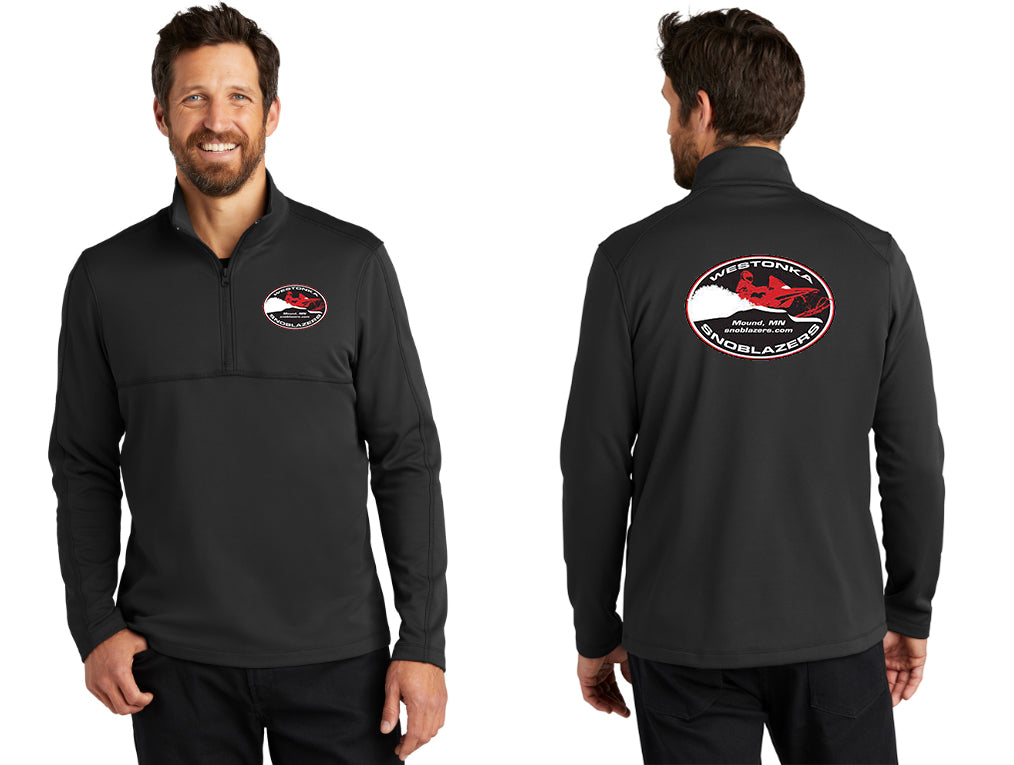 Mens 1/4-Zip Smooth Fleece with front and back logo