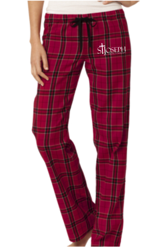 Women's Flannel Plaid Pant with Vinyl St Joseph Catholic Community Logo DT2800