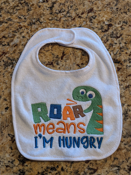 Roar Means I am Hungry Bib