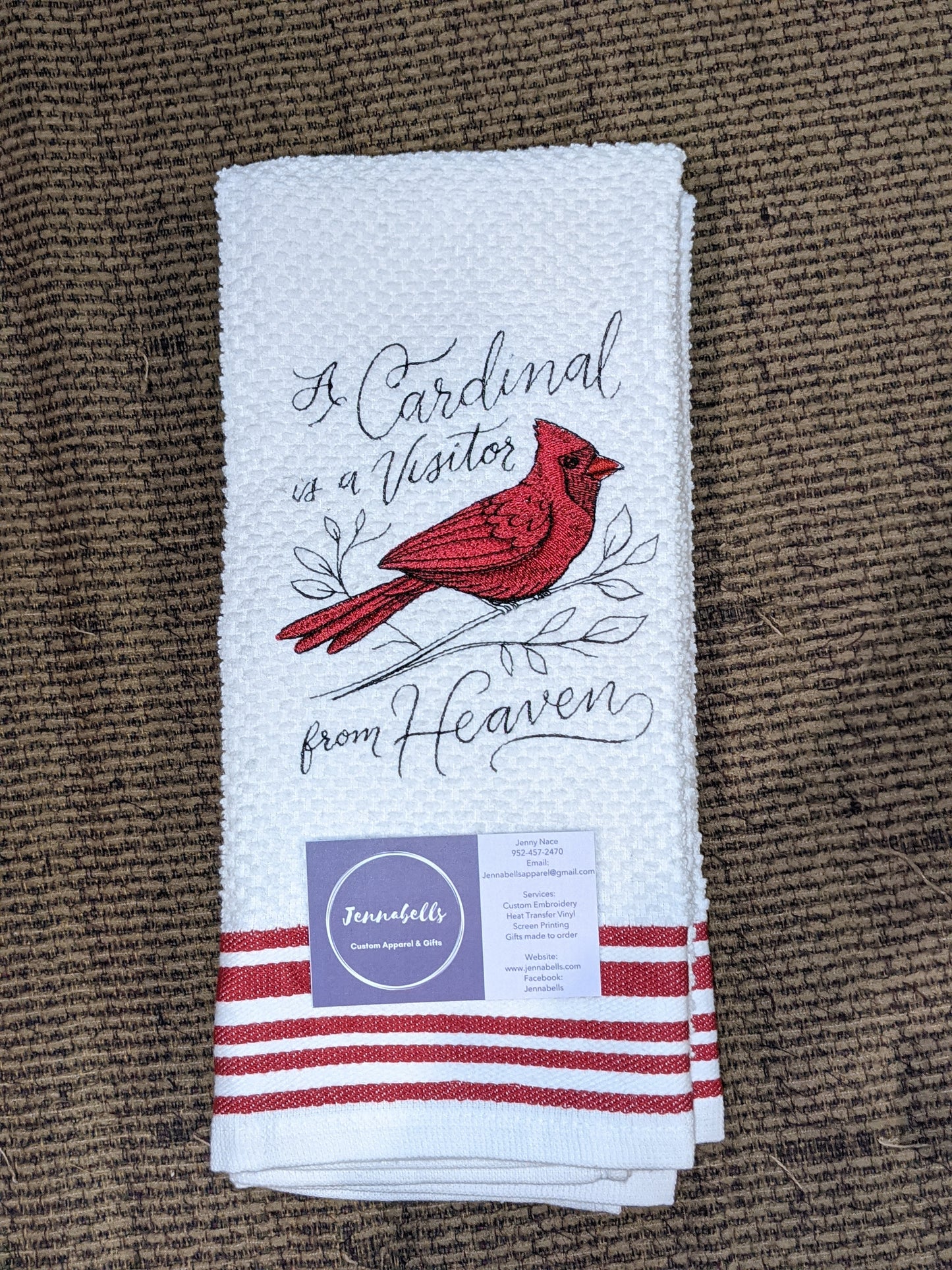 A Cardinal is A Visitor From Heaven - Kitchen Towel