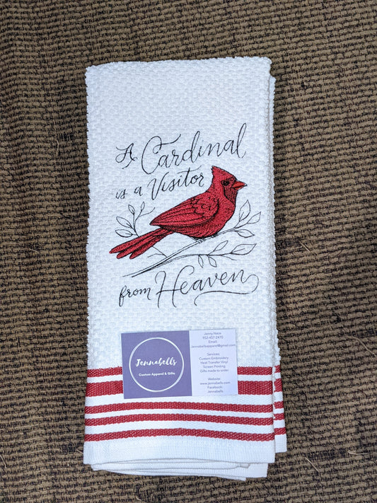 A Cardinal is A Visitor From Heaven - Kitchen Towel