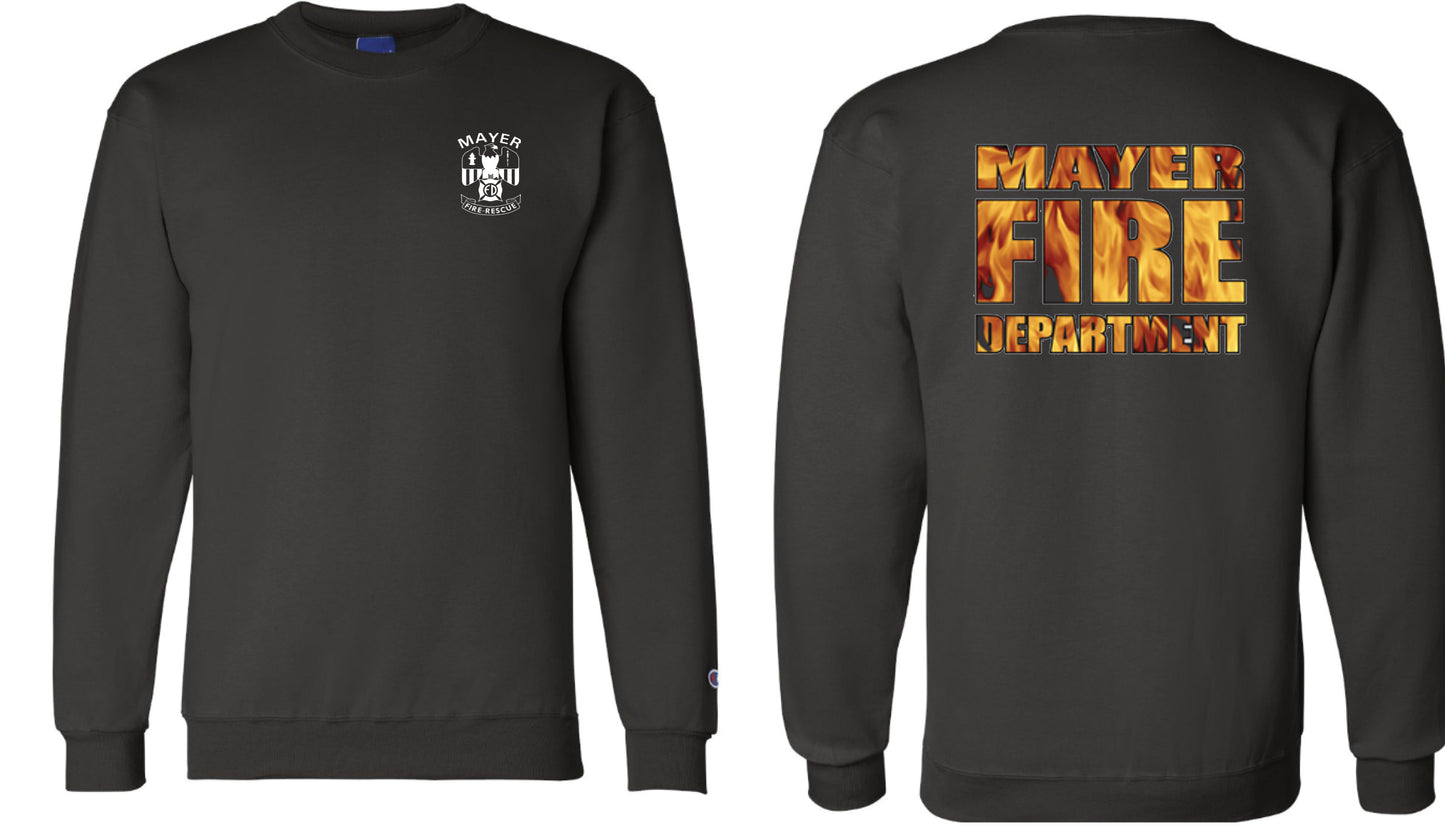 Traditional Left Chest Logo with Choice of Back Logo on Champion® Powerblend® Crewneck Sweatshirt