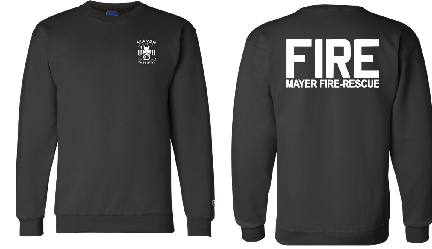 Traditional Left Chest Logo with Choice of Back Logo on Champion® Powerblend® Crewneck Sweatshirt