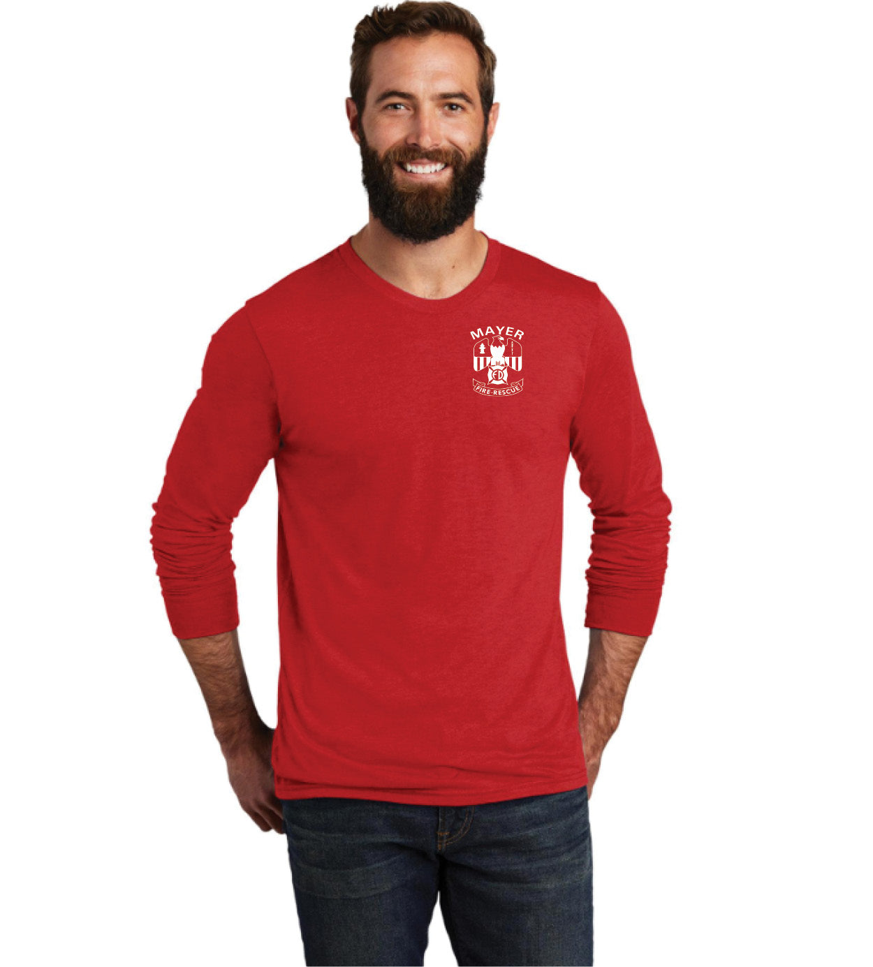 Traditional Left Chest Logo with Choice of Full Back Logo Allmade® Unisex Tri-Blend Long Sleeve Tee