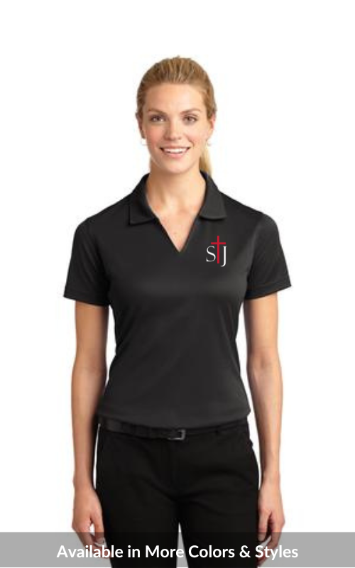Womens Short Sleeve Athletic Dri-Mesh® Polo with Embroidered STJ Logo L469
