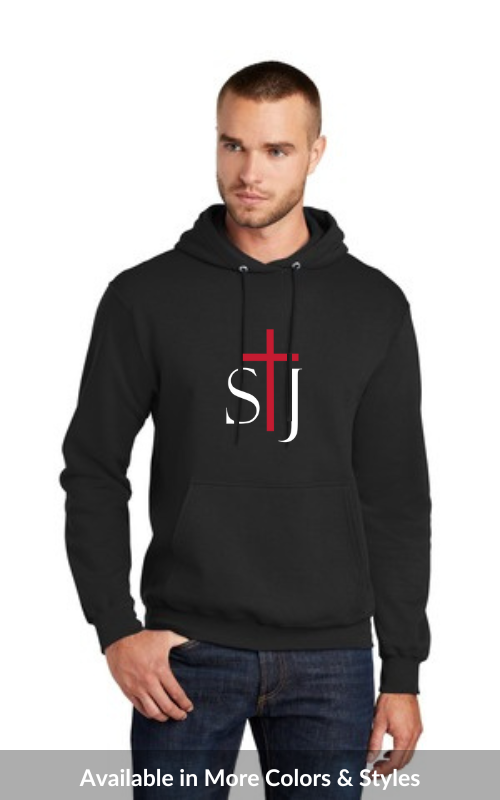 Adult TALL Fleece Pullover Hoodie with STJ Logo PC78HT