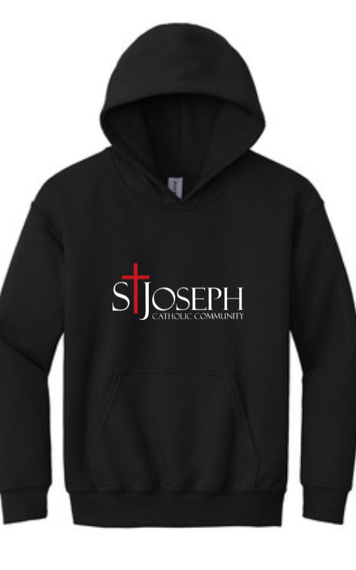 Youth Hooded Sweatshirt with Vinyl STJCC Logo Gildan 18500B