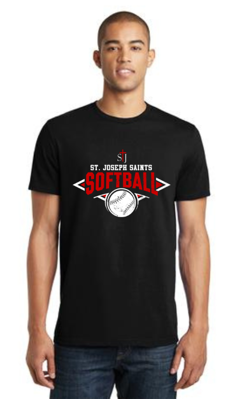 Adult Short Sleeve T-Shirt with Softball Logo DT5000
