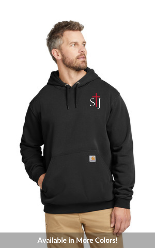 Mens TALL Midweight Pullover Hoodie with Embroidered STJ Logo CTTK121