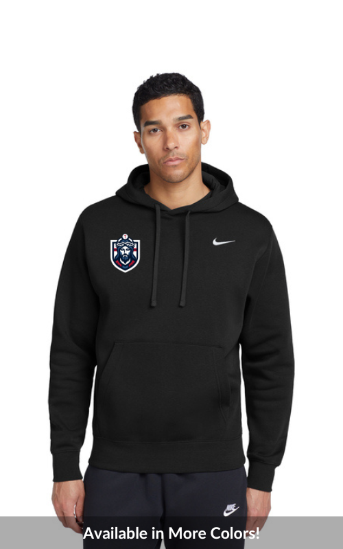 Mens Club Fleece Pullover Hoodie with Embroidered Logo CJ1611