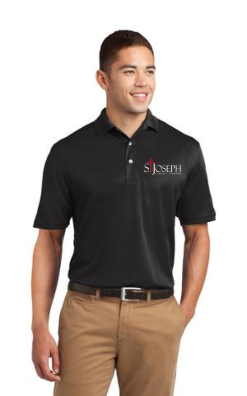 Adult Short Sleeve Athletic Dri-Mesh® Polo with Embroidered STJ Catholic Community Logo K469