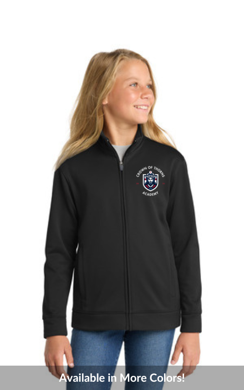 Youth Sport-Wick® Fleece Full-Zip Jacket with Embroidered Logo - YST241