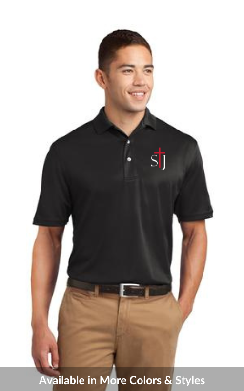 Adult TALL Short Sleeve Athletic Dri-Mesh® Polo with Embroidered STJ Logo TK469