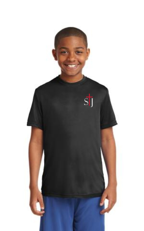 Youth Short Sleeve Athletic T-Shirt with STJ Logo YST350