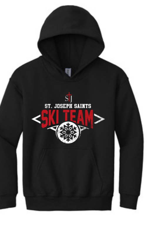 Youth Hooded Sweatshirt with Vinyl STJ Ski Team Gildan 18500B