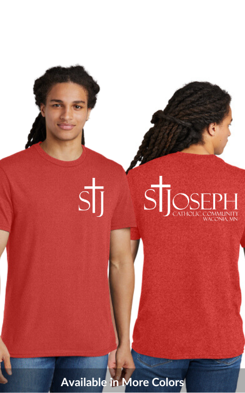 Adult Short Sleeve T-Shirt with St Josephs Catholic Community Waconia Logo DT5000