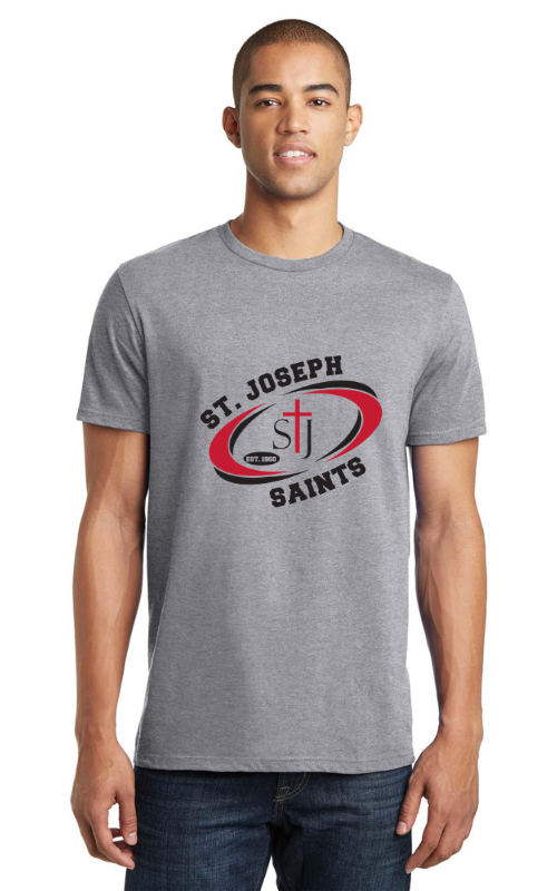 Adult Short Sleeve T-Shirt with St Josephs Saints Logo DT5000