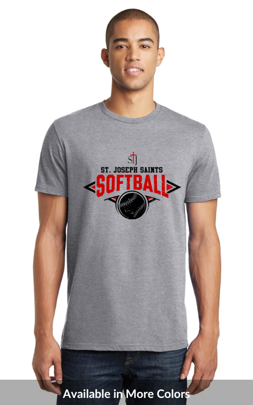 Adult Short Sleeve T-Shirt with Softball Logo DT5000