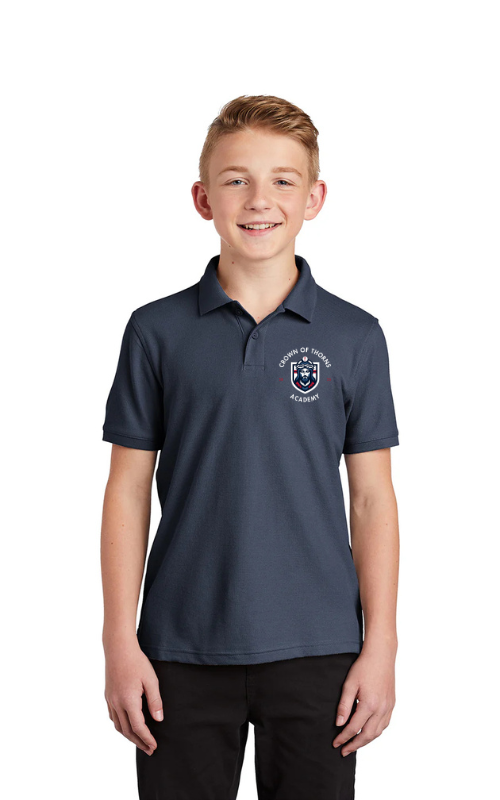 Youth Core Classic Short Sleeve Pique Polo with Embroidered Logo - Y100