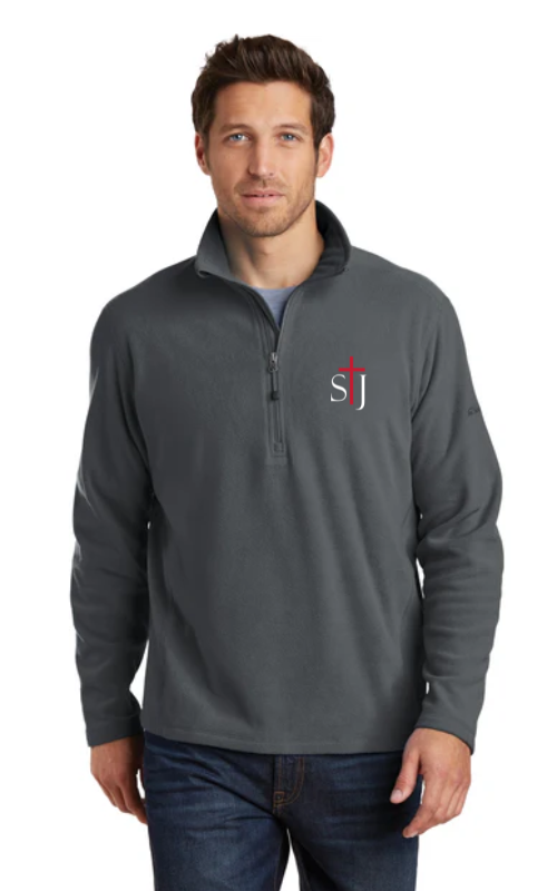 Mens Microfleece 1/4-Zip Pullover Jacket with Embroidered STJ Logo EB226