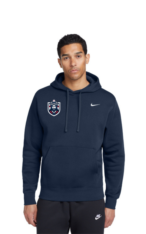 Mens Club Fleece Pullover Hoodie with Embroidered Logo CJ1611