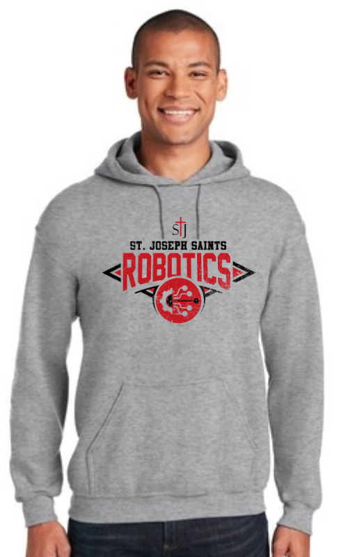 Adult Hooded Sweatshirt with Vinyl STJ Academic Team Logo 18500