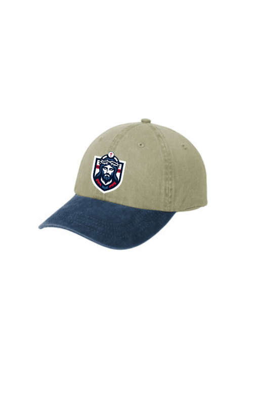 Two-Tone Pigment-Dyed Cap with Embroidered Logo - CP83