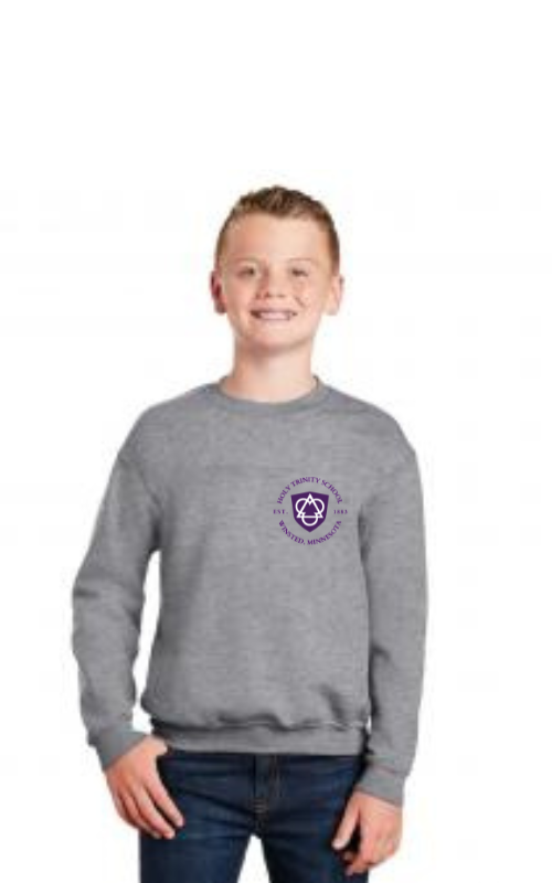 Youth Crewneck Sweatshirt with Embroidered HTS Logo 18000B