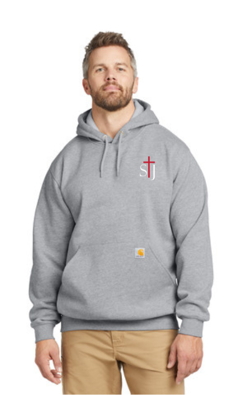 Mens TALL Midweight Pullover Hoodie with Embroidered STJ Logo CTTK121