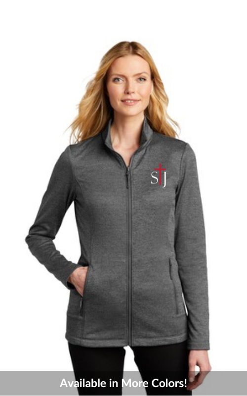 Womens Striated Full-Zip Fleece Jacket with Embroidered STJ Logo L905