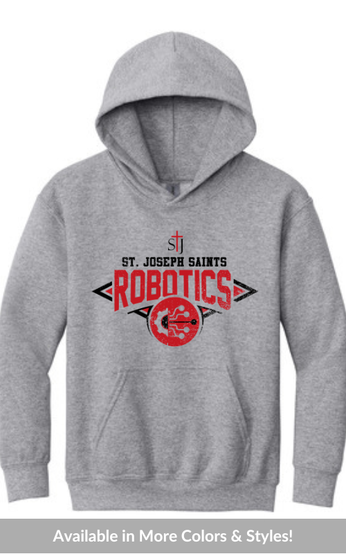 Youth Hooded Sweatshirt with Vinyl STJ Robotics Gildan 18500B