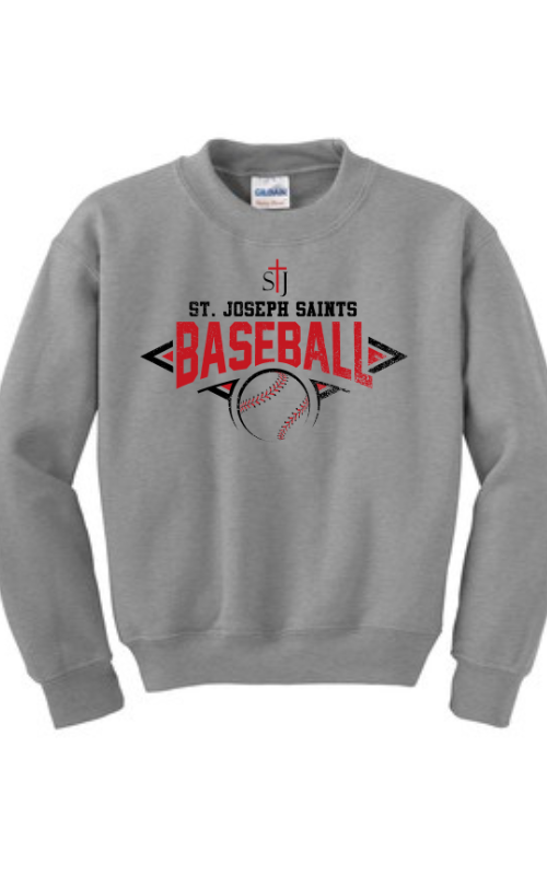 Youth Crewneck Sweatshirt with Vinyl STJ Baseball Gildan 18000B