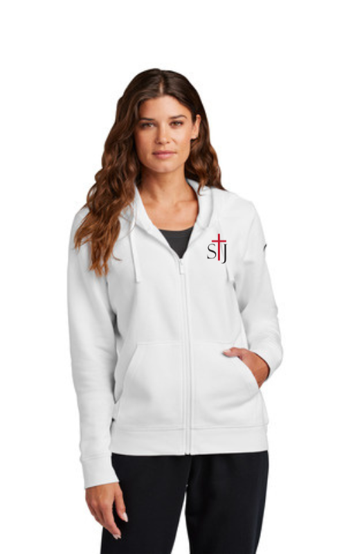 Womens Full-Zip Hoodie with Embroidered STJ Logo NKFD9890