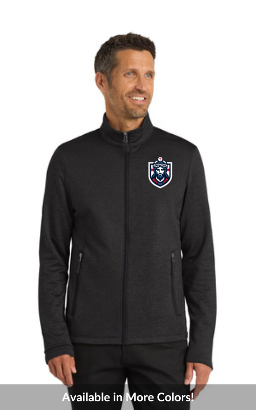 Mens Striated Fleece Jacket with Embroidered Logo - F905