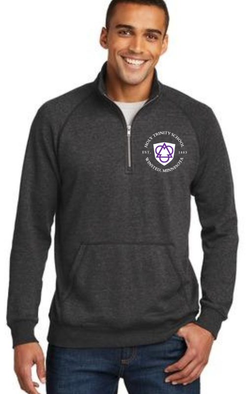 Adult Lightweight Fleece 1/4-Zip Pullover Jacket with Embroidered Holy Trinity Logo DM392