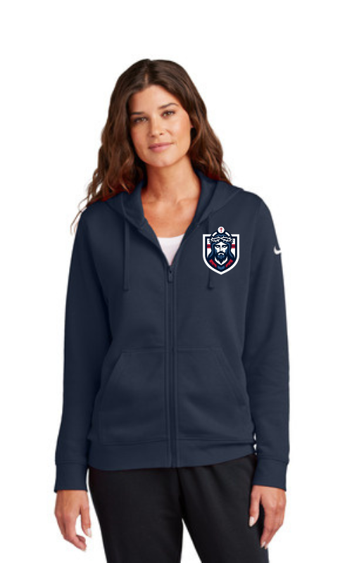 Womens Club Fleece Full-Zip Hoodie with Embroidered Logo - NKFD9890