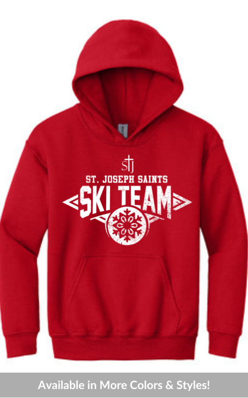 Youth Hooded Sweatshirt with Vinyl STJ Ski Team Gildan 18500B