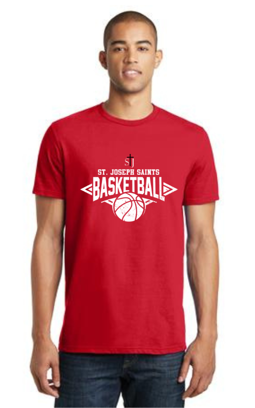 Adult Short Sleeve T-Shirt with Basketball Logo DT5000