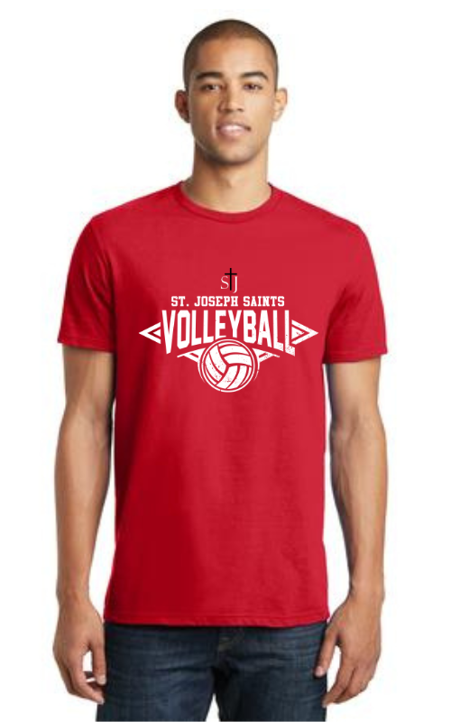 Adult Short Sleeve T-Shirt with Volleyball Logo DT5000