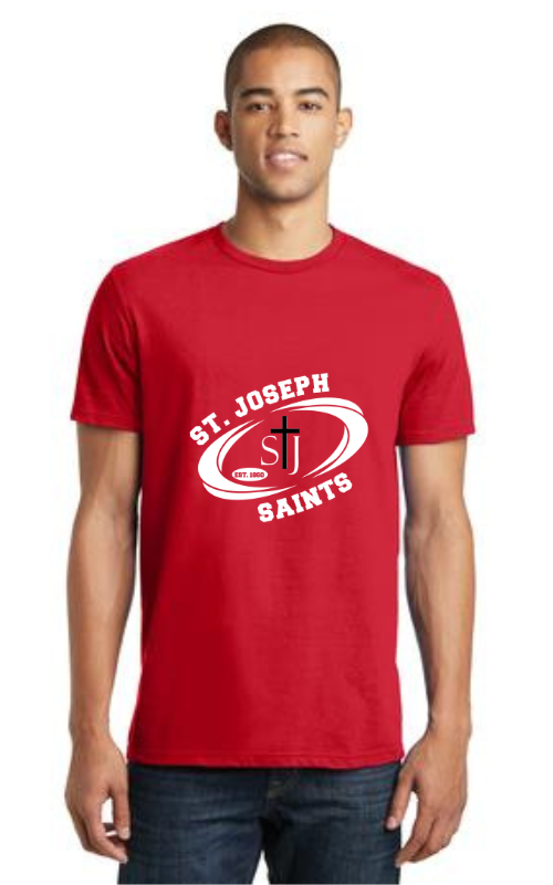 Adult Short Sleeve T-Shirt with St Josephs Saints Logo DT5000