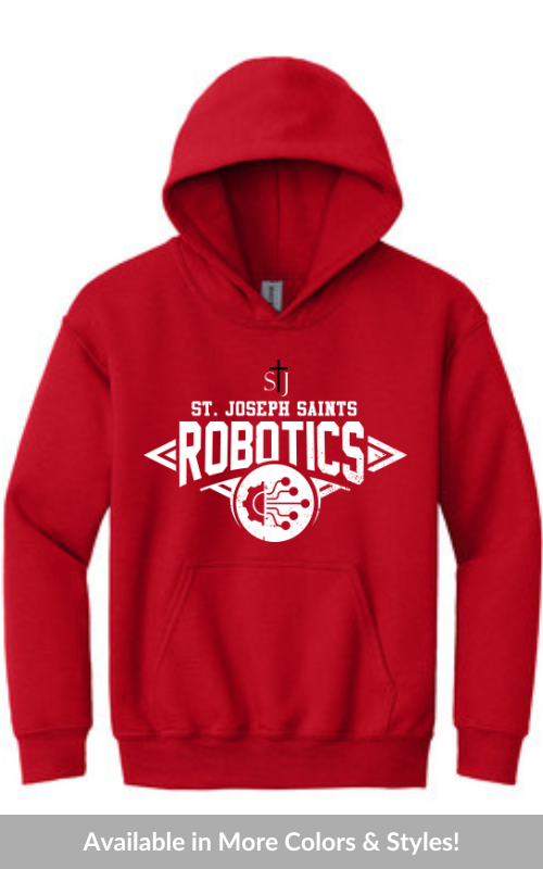 Youth Hooded Sweatshirt with Vinyl STJ Academic Team Logos 18500B