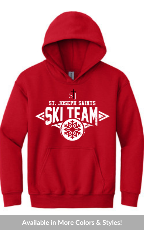 Youth Hooded Sweatshirt with Vinyl STJ Sport Team Logos 18500B