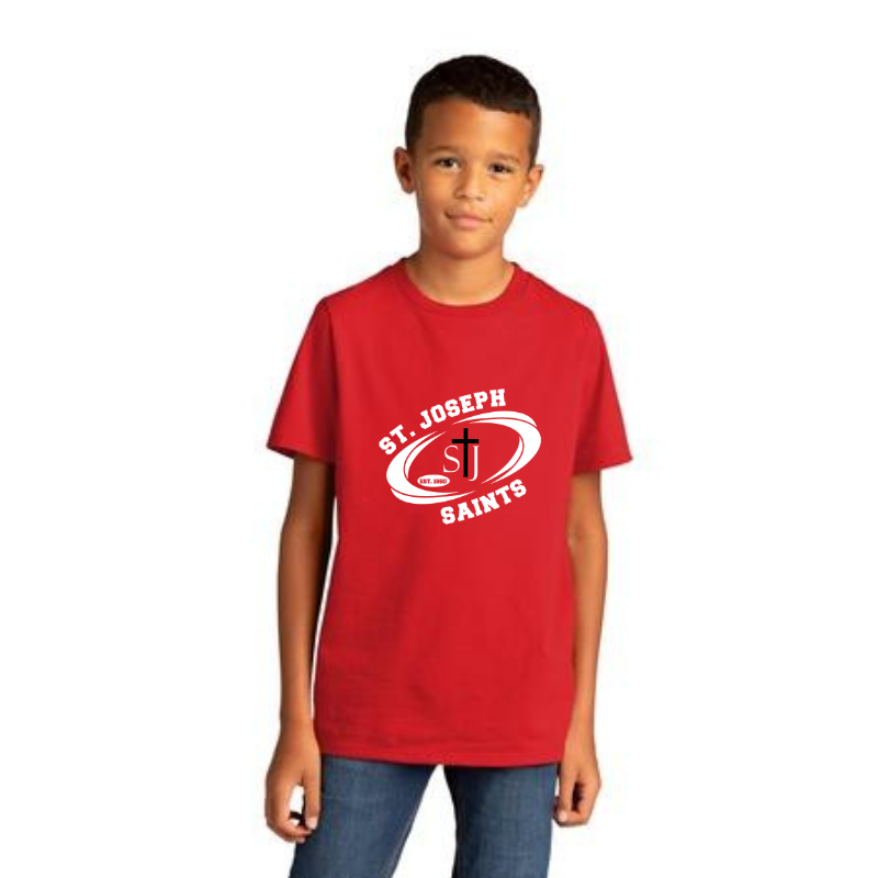 Youth Re-Tee ® Short Sleeve Tee with St Josephs Saints Logo DT8000Y